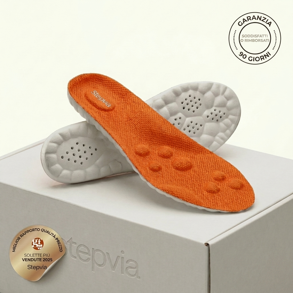 Solette ortopediche per alleviare il dolore al tallone e la fascite plantare.