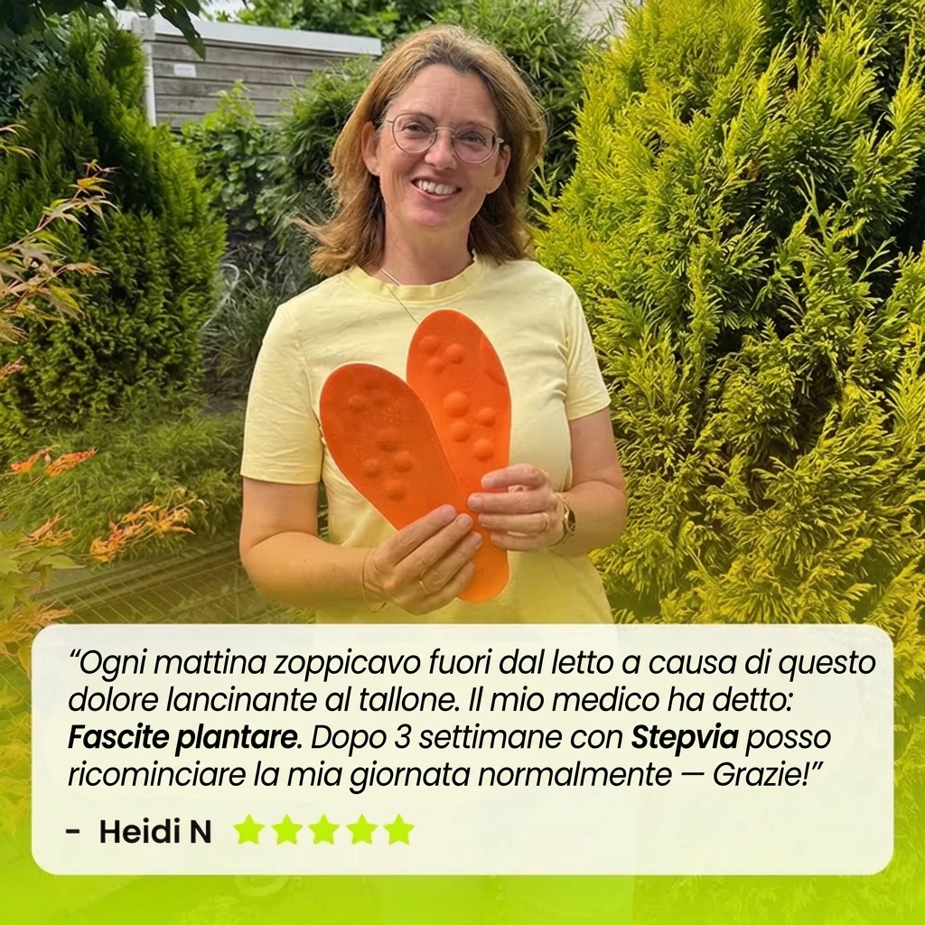 Solette ortopediche per alleviare il dolore al tallone e la fascite plantare.